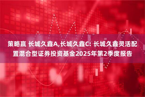 策略赢 长城久鑫A,长城久鑫C: 长城久鑫灵活配置混合型证券投资基金2025年第2季度报告